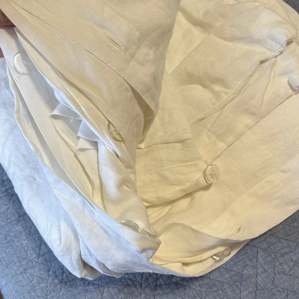 West Elm White Linen Duvet Cover king size